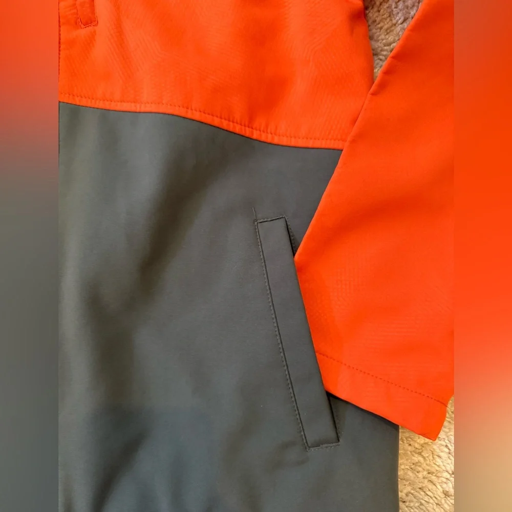 Free Country SZ XXL 14-16 boys orange/grey hooded jacket. Like new